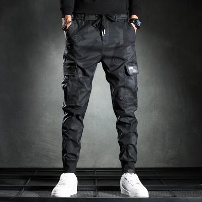 Casual Pants Men's Spring and Autumn Thin Slim-fit Korean Version of The Elastic Waist Fashion Feet Tooling Trousers