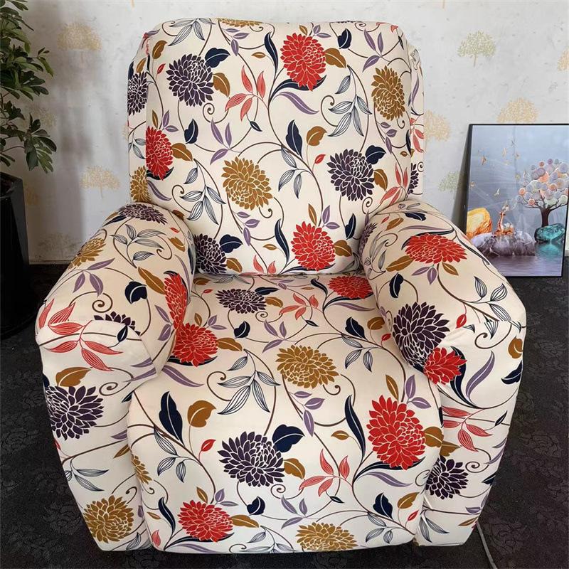 Elastic Printed Fabric All-Inclusive Recliner Cover Rocking Chair Cover Sofa Cover Protective Cover Single Function Recliner Cover
