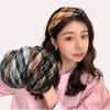 Retro High Crown Gingham Headband: Autumn & Winter Wide Edge Sponge for Face Washing & Outings