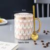 British Style Matching Ceramic Mug Set with Lids - High-End Coffee and Water Cups