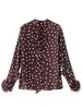 Elegant French Polka Dot Chiffon Shirt: Stylish Bow Design for Early Spring