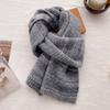 Blue Soft Waxy Wool Knitted Scarf Men's and Women's Autumn and Winter Warm Wool Scarf Cold Protection Cervical Spine