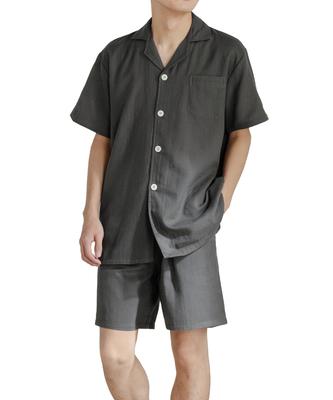 Sommer Oberteil und Hose kurz Verbessert Komfortable Raum Erholung Gaze Dunkel Größe L [HAVEON] Herren Pyjama, 100% Baumwolle, Set, Ärmel, Dünn, Schlaf,