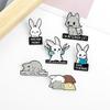 Adorable Animal Alloy Brooch Featuring Creative Rabbit And Hamster Designs For Students Fashionable