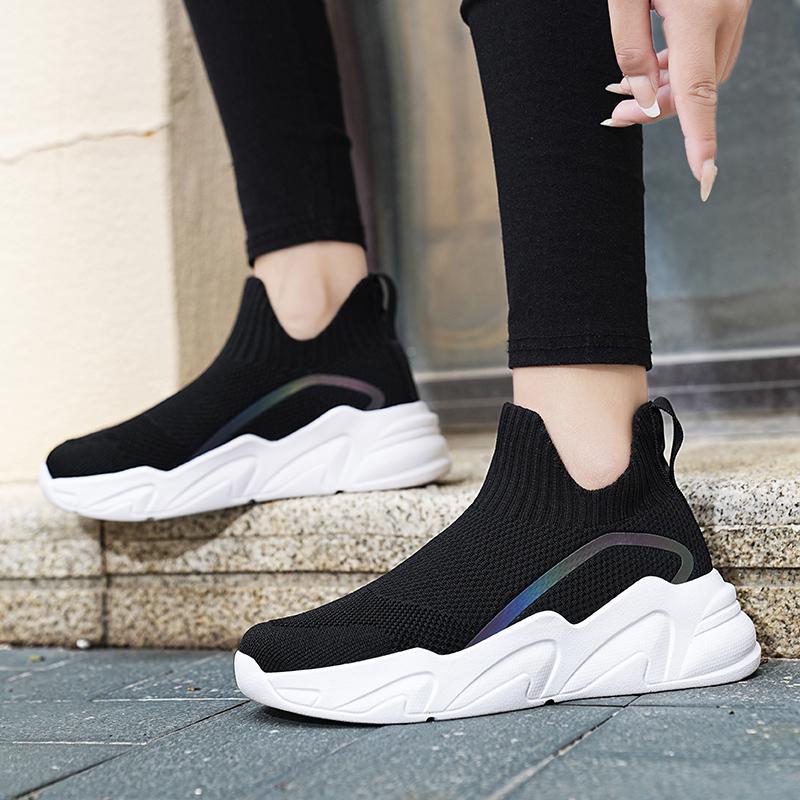 2024 Black Socks Sneakers Men Slip On High Sports Shoes Women Large Size 46 Fashion Unisex Breathable Brand Casual Sneakers Men