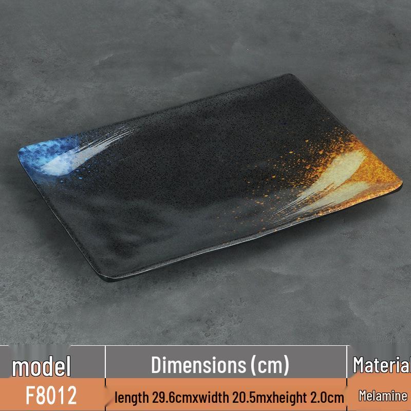Japanese Rectangular Melamine Plate for Barbecue and Sushi