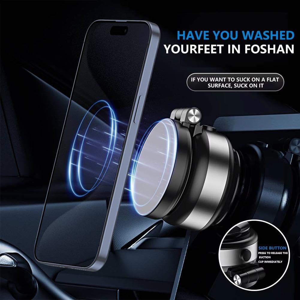 Electric Vacuum Magnetic Suction Car Phone Mount 360 Degree Rotating Compatible with 4.7-inch Or Above Smartphones