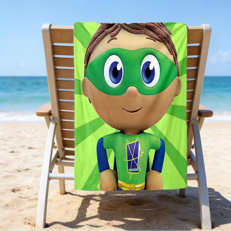 Ultra-Soft Beach Towel with Super Why Theme,Ideal for Pool - Camping, Diving - Perfect Travel Essential, Vibrant Beach Towel.