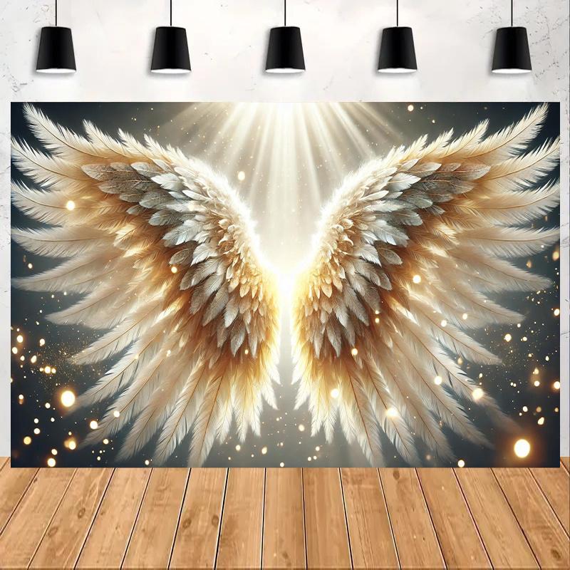 Multi Functional Angel Wing Polyester Background Fabric - Perfect for Birthday Parties, Cake Table Decoration