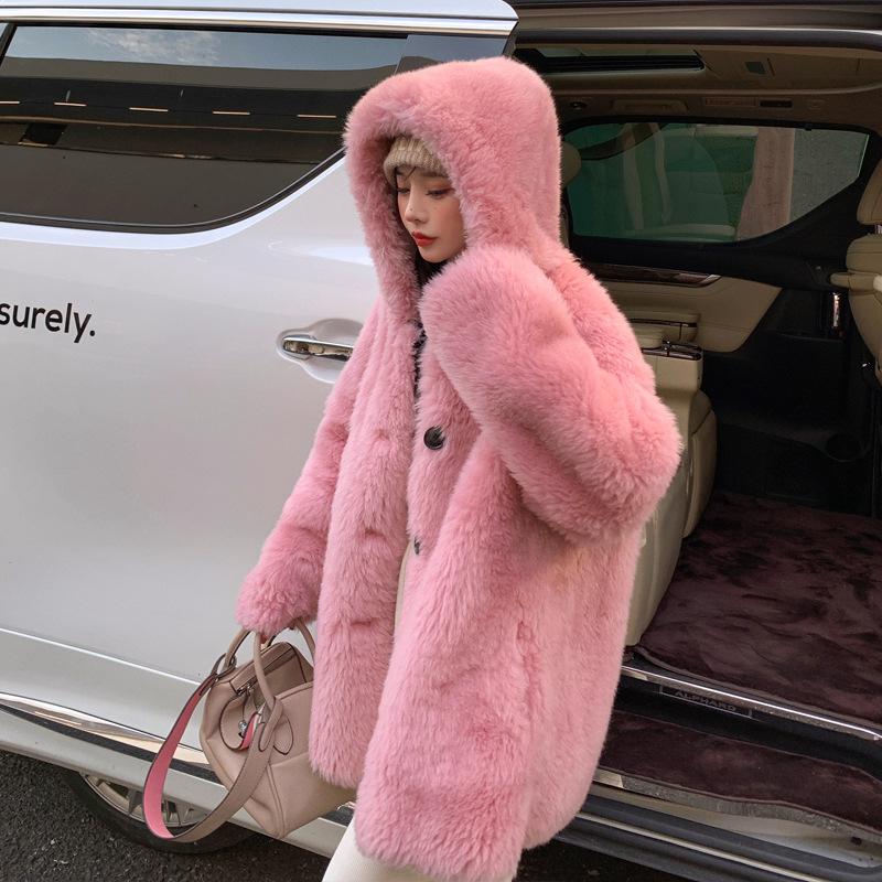 Winter new toka hooded fur integrated