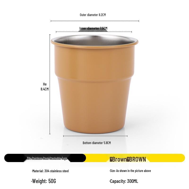 300ML Portable Stainless Steel Folding Mug for Outdoor Camping & Picnics