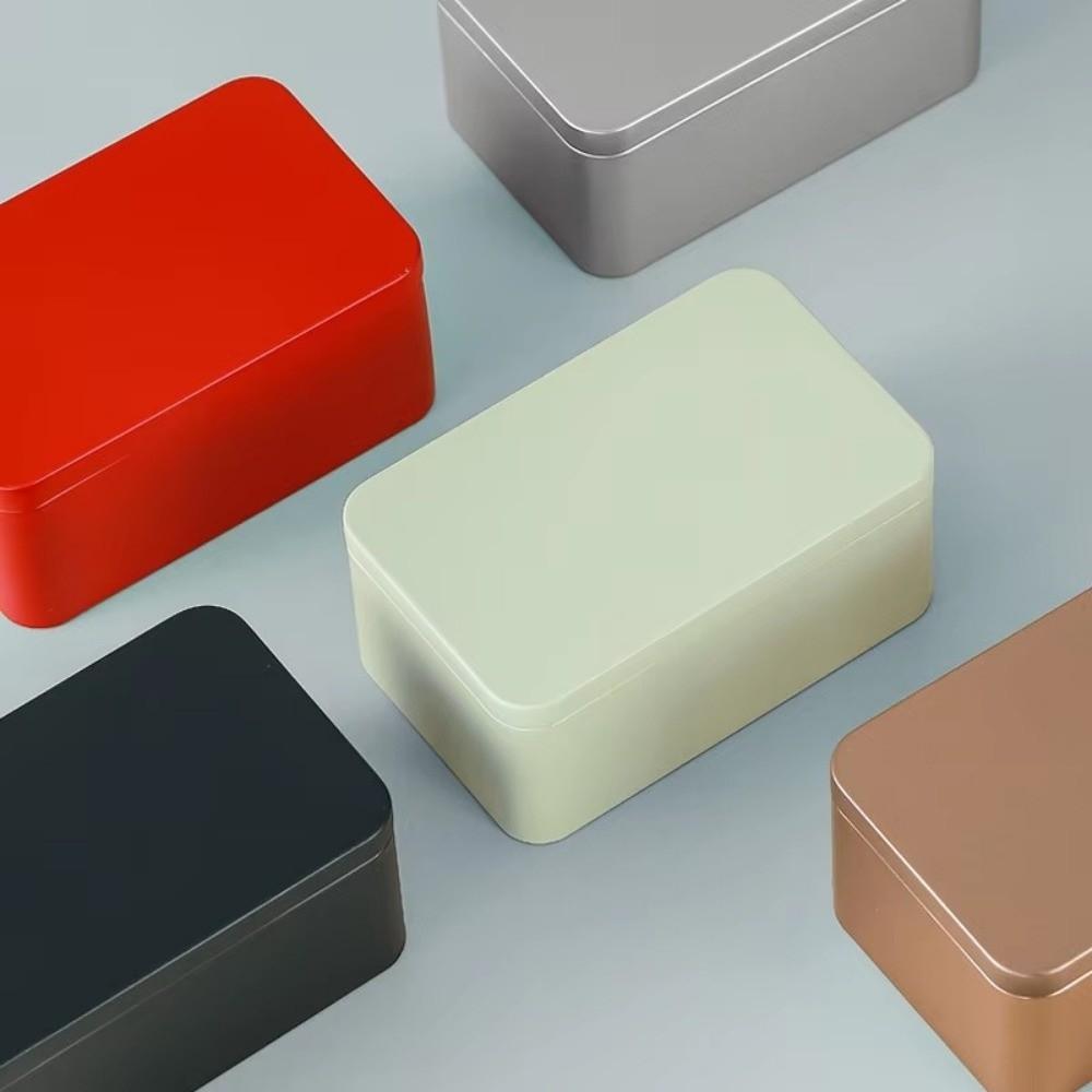 Sealed Tinplate Jar Square Storage Boxes Portable Food Packaging Containers For Tea Candy Cookies