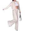 European and American Cross-border Women's Clothing 2025 Autumn and Winter New Fashion Button Loose Jacket Comfortable Versatile Casual Pants Set