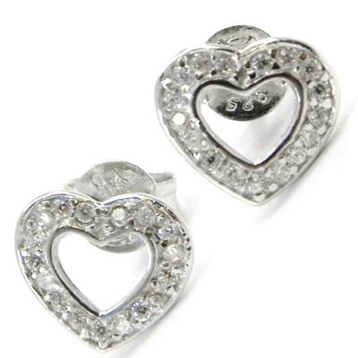 [I3616] - White 'Love Divine' Silver Earrings