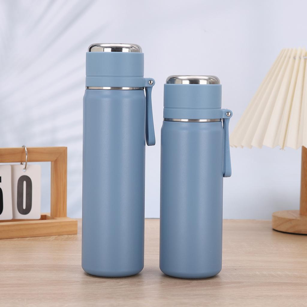 Einfacher Edelstahl-Vakuumbecher mit Teeglas, tragbarer Seil-Sportkessel, hochwertiges Erscheinungsbild, handlicher Wasserbecher