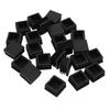 ABFS 144 Pcs 30Mm X 30Mm Plastic Ribbed Square End Caps Tube Insert Black