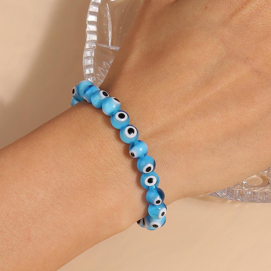 1pc 8mm Bohemian Handmade Evil Eye Beads Wrist Bracelets & Bangles for Women Girls Party Holiday Jewelry Gifts