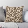 Leopard Brown Faux Square Pillowcase Polyester Linen Velvet Creative Zip Decor Throw Pillow Case Bed Cushion Cover