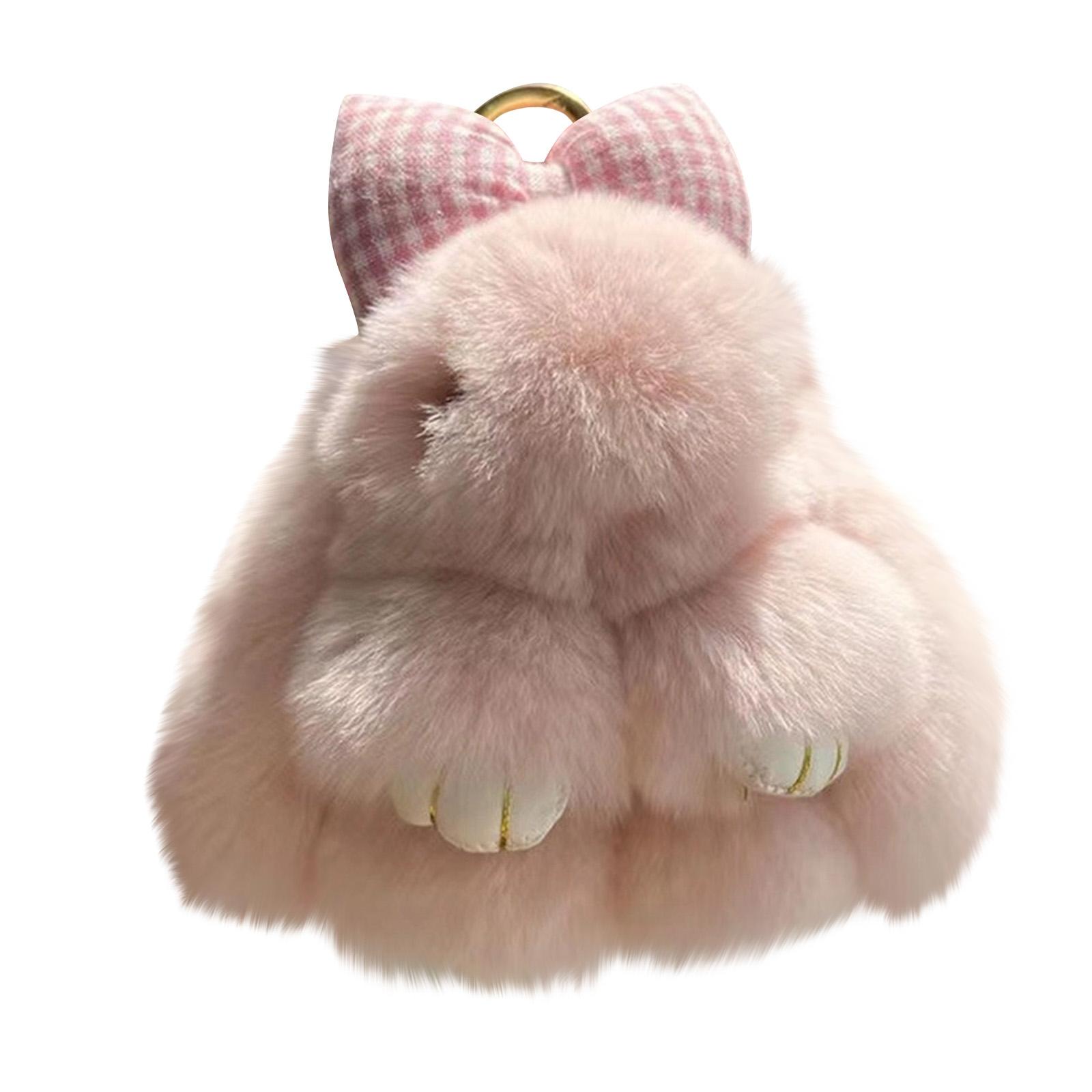 

Handmade Soft Bunny Pompom Charmss, Fluffys Bunny Keychain, Faux Furs Keyring Pendant For Girls One Size