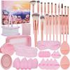 QYONLINE Makeup Brush Professional Makeup Makeup Elegant Soft Foundation Brush Kit with Makeup Makeup Tool Set Set, 48-Piece Set, Kit, Puff, Hairband,
