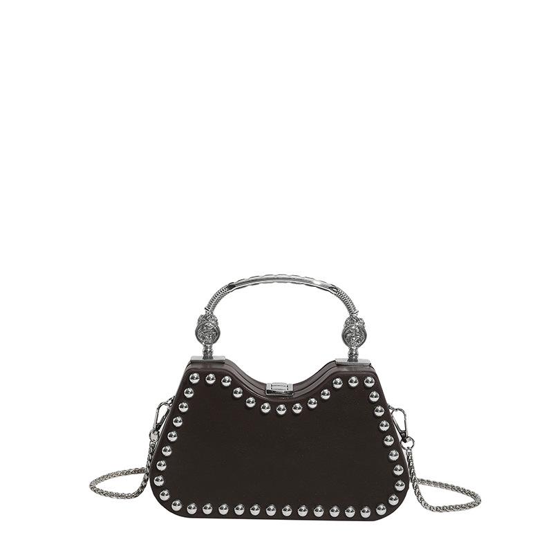 

Women s 2026 Trendy Crossbody Rivet Chain Bag - High-Grade Fashion Small Square Handheld Box Bag 22x7x13cm