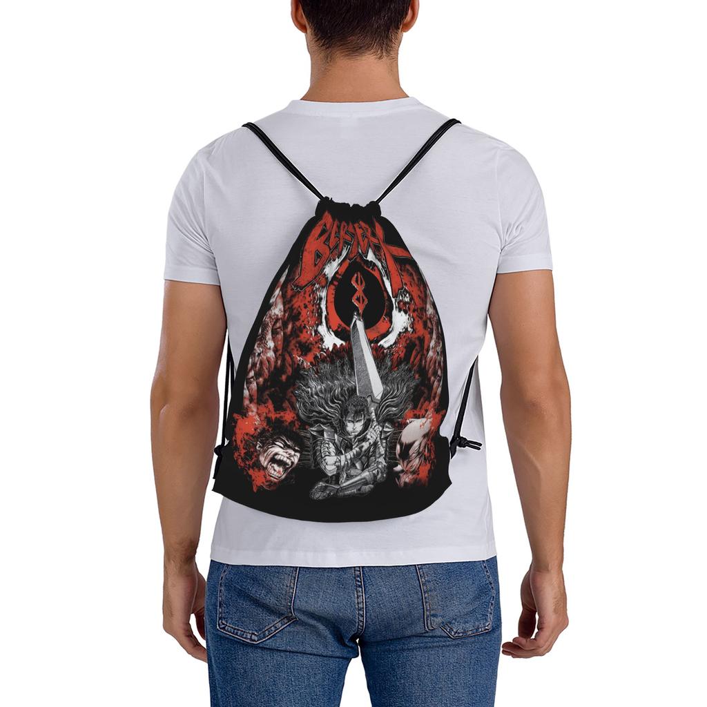 Custom B-Berserkes Drawstring Backpack Women Men Gym Sport Sackpack Foldable Supernatural Shopping Bag Sack