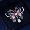 Enamel Butterfly Brooch for Women, Chinese Style, Pearl Brooch, Elegant and High-end Cheongsam Coat Pin