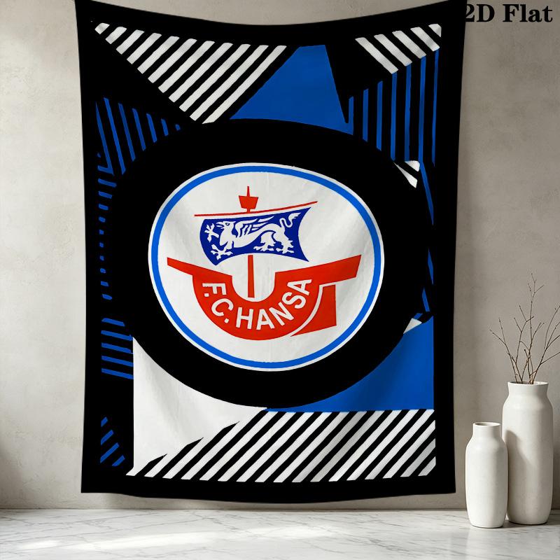 Fc Hansa Rostock Wall Tapestry Aesthetic Wall Hanging Printed Fabric Blanket Decorative Tapestries For Bedroom Living Room Home Decor