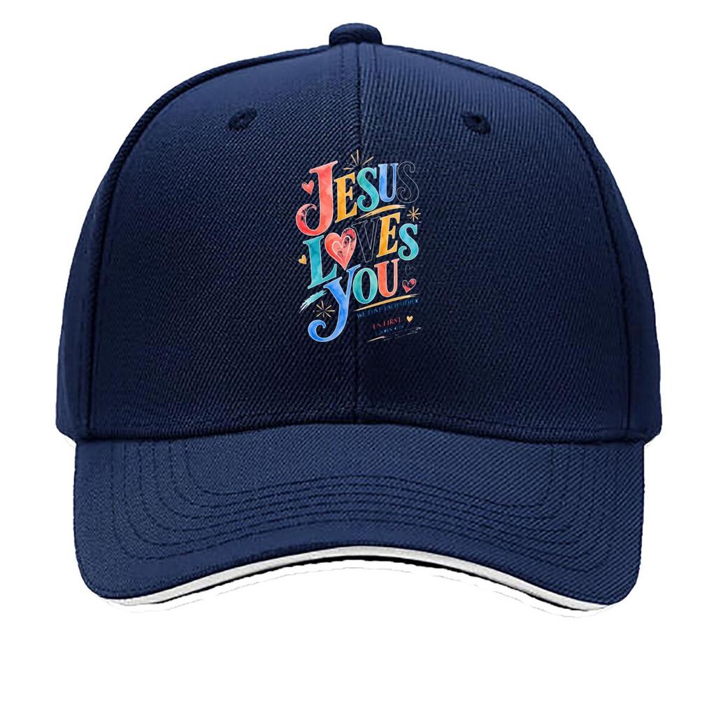 Colorful Faith Love Verse Typography Sandwich Baseball Cap Sun Cap Outdoor Workouts Hat