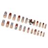 24 Pieces Elegant Checkered Patterned Press on Nail With Delicate Bowknots False Nail Suitable For Fashion Ladies