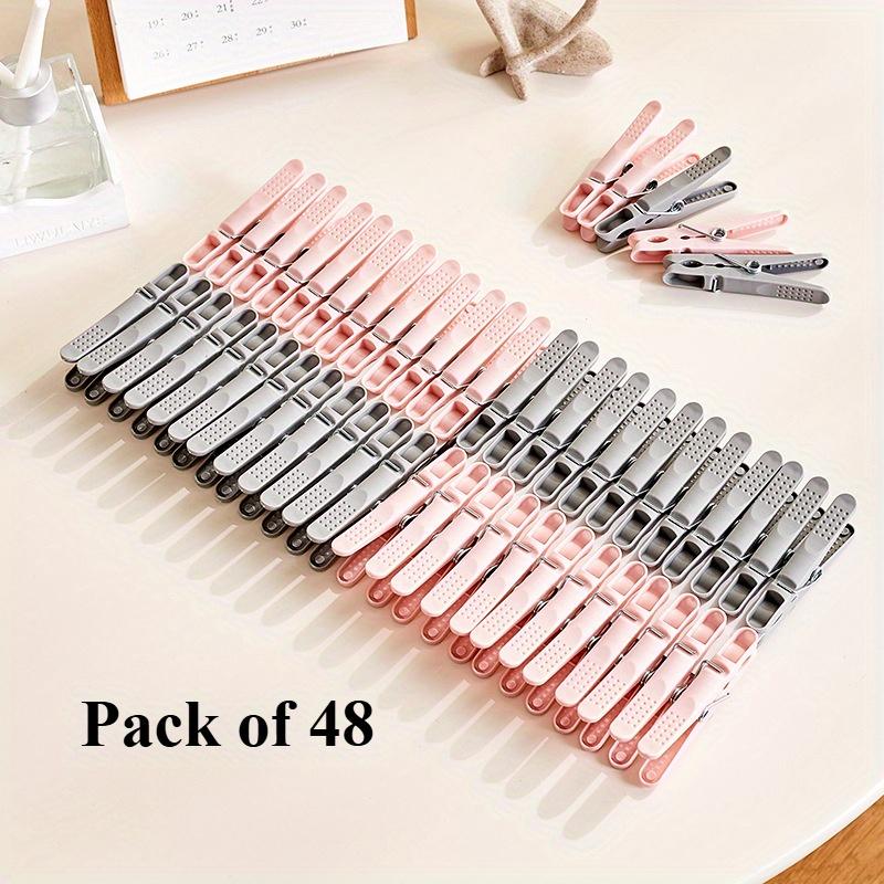 

48 шт. Пластиковые ветрозащитные прищепки, круглые зажимы из полипропилена, противоскользящие зажимы для подвешивания одежды и носков для брюк, подходят для дома, путешествий, отеля,