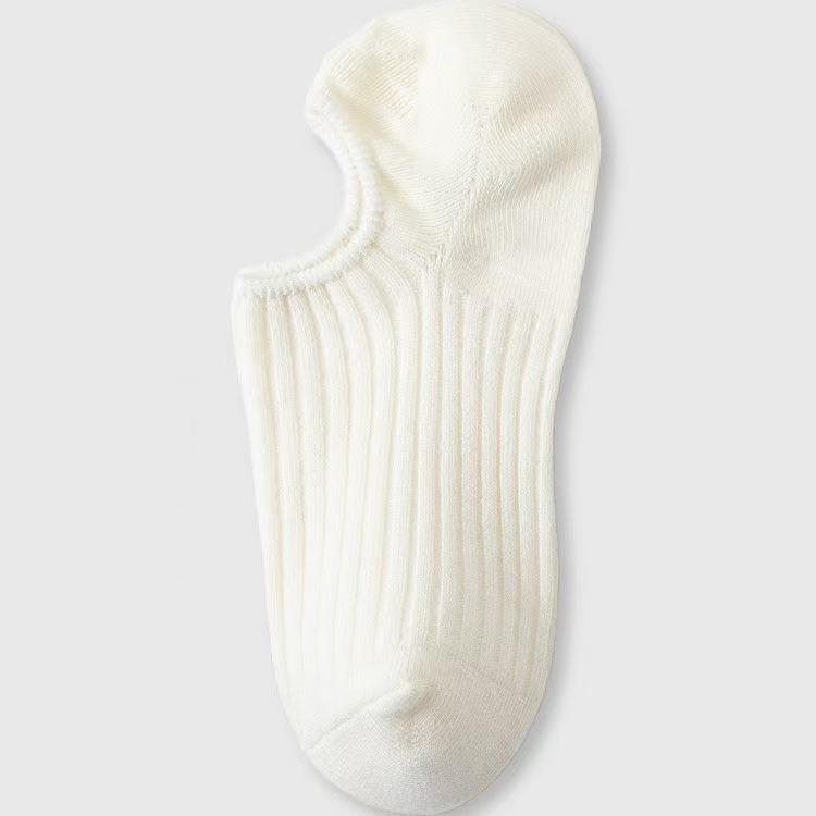 Women's Non-Slip Cotton Boat Socks - Breathable, Sweat-Absorbing, Low-Cut, Invisible, Solid Colors