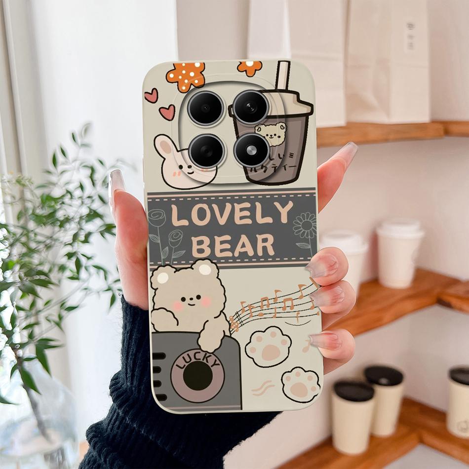 Cartoon Dinosaur Case For Poco M8 Pro 5G Back Cover For Poco M 8 Camera Lens Protection Soft Liquid Silicone Phone Protectors