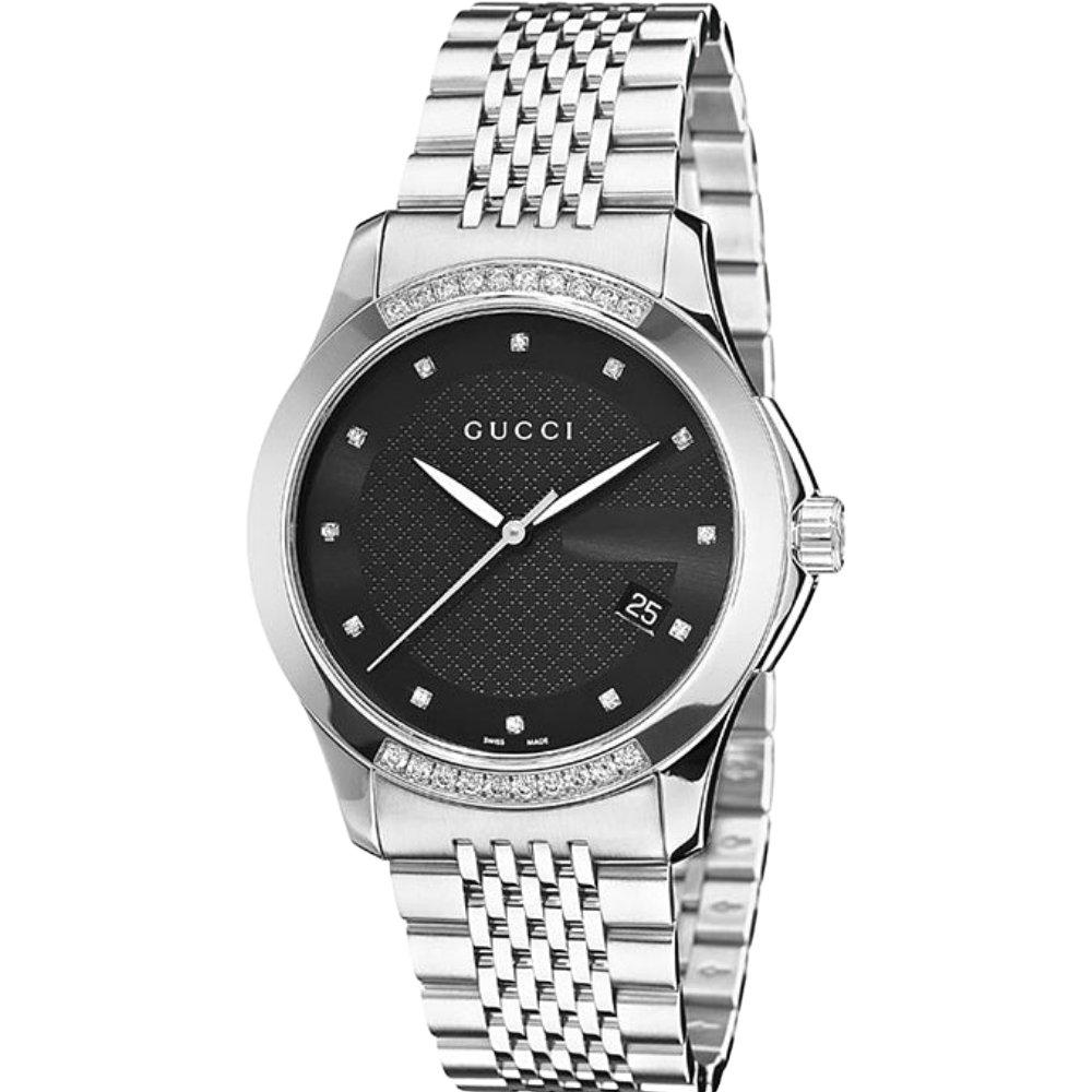 Gucci Orologio unisex con quadrante nero G-Timeless YA126408
