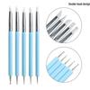 Blue Double-Ended Silicone Dotting Pen Set - 5-Piece for Nail Art, Embossing, and Clay Sculpting