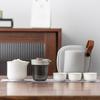 Boutique Travel Tea Set, One Pot, Three Cups, High-end Express Cup, Ceramic Glass Hand-held Pot, Anti-scalding, Portable Business Gift.