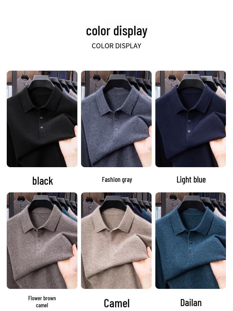 2025 Herren 100% Wolle Revers Pullover: Modische, Warme, Lässige Strickwaren für Herbst/Winter