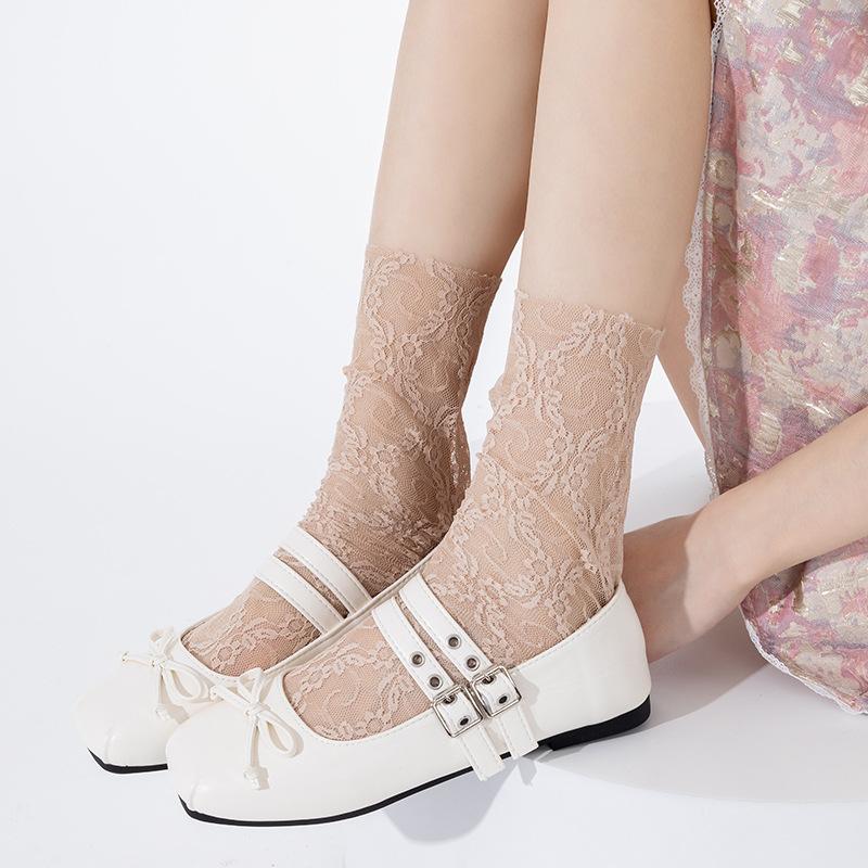 

Женские летние тонкие и модные новые гольфы-трубы в балетном стиле 1 pair телесный