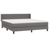 3130677 vidaXL Lit à sommier tapissier avec matelas Gris 180x200 cm Similicuir