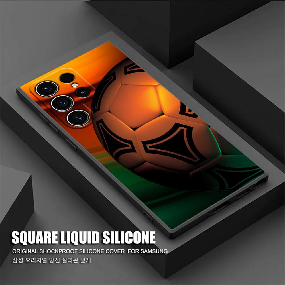 

Football Soccer Ball Fire Un Rayo Balls S26Ultra Case For Samsung Galaxy S26 S25 S24 S23 S20 S21 FE S22 Ultra Plus 5G Soft Cover Galaxy S20