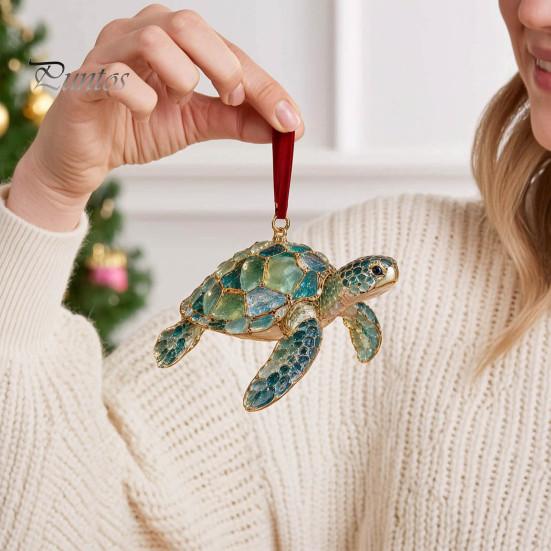 Modernes Wandbehang-Dekor Meerglas-Weihnachtsornament, Küsten-Schildkröte Walhai Oktopus Partygeschenke für Festivals Baumdekoration, Meeresinspiriert
