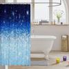 Starry Sky Blue Gradient Shower Curtain Cosmic Space Design Night Sky Pattern Bath Decor Waterproof Fabric Home Accessories