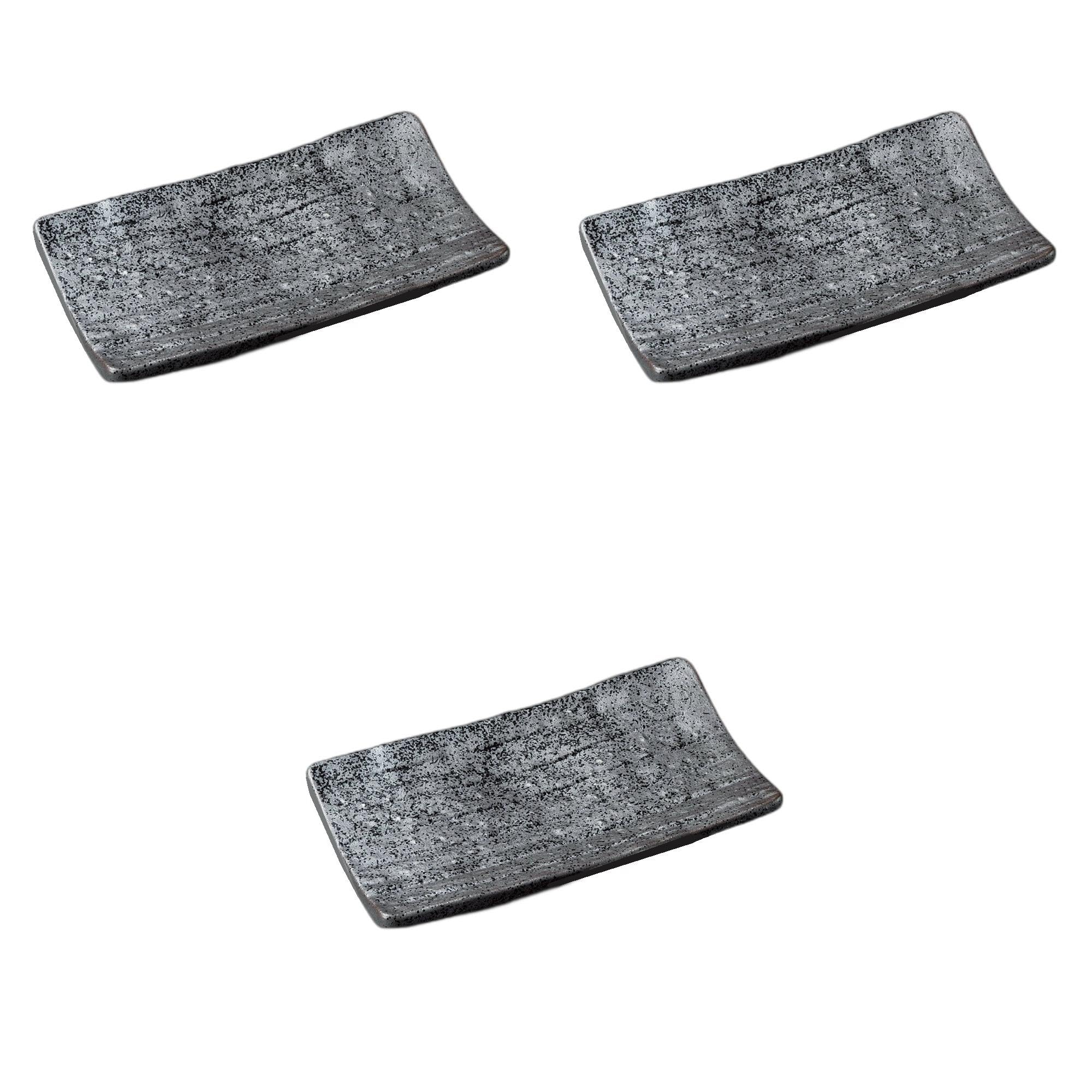 

Set of 3 Nanban Yakimono Plates x 12 x Ceramic Yakimono Plates by Setomonohonpo [22 3.5cm]