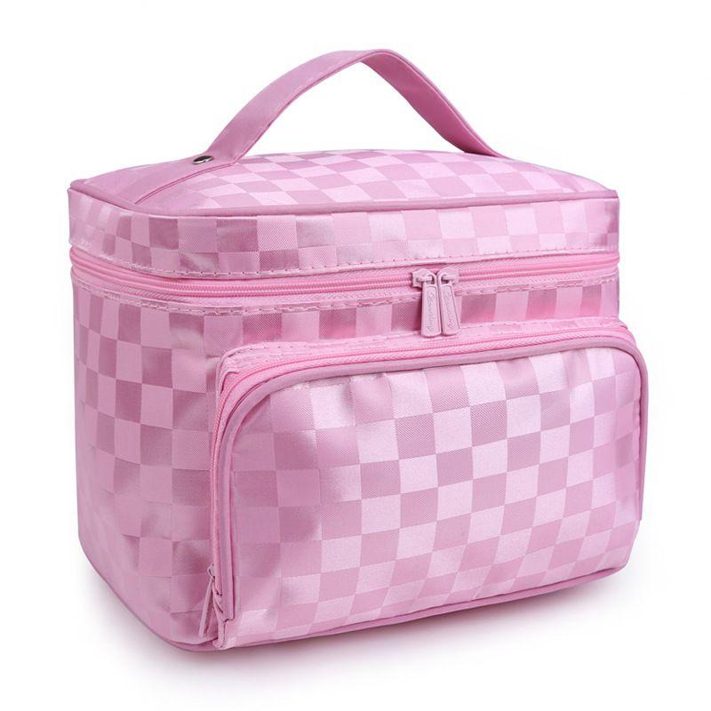 Fashionable Striped Women's Waterproof Cosmetic Bag With High Capacity