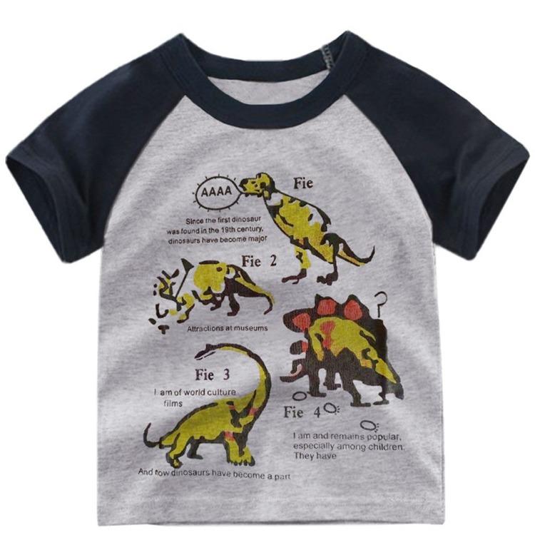 Kids Short Sleeve T Shirt Toddler Boys Girls Color Patchwork Summer Tops Cartoon Printed Graphic Tees