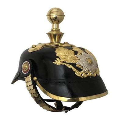 German Prussian Pickelhaube Helmet, Imperial Officer Spike Helmet Wearable for Adult LARP, Cosplay Reenactment Armor