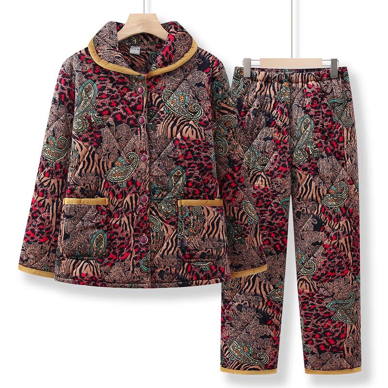 YUZHAOLIN Women's Thickened Coral Fleece Winter Homewear Set