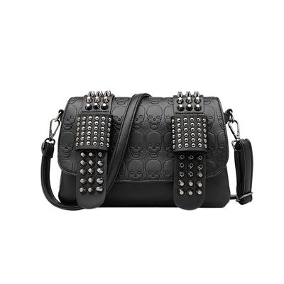 Zomer nieuwe zwarte klinknagel doodskop casual trend messenger bag damesmode schoudertas