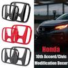 Car Modification Suitable for 10th Accord/Civic Black Red Front Logo Covered Rear Logo Steering Wheel Modification Decor
