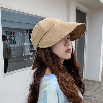 Zhao Ruth Bow Hat Women's Versatile Fashion Outdoor Face Cover Plain Big Eaves Bucket Hat Summer